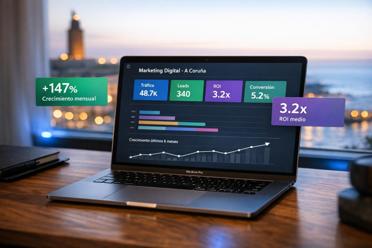 Agencia de marketing digital en A Coruña — Dashboard multicanal