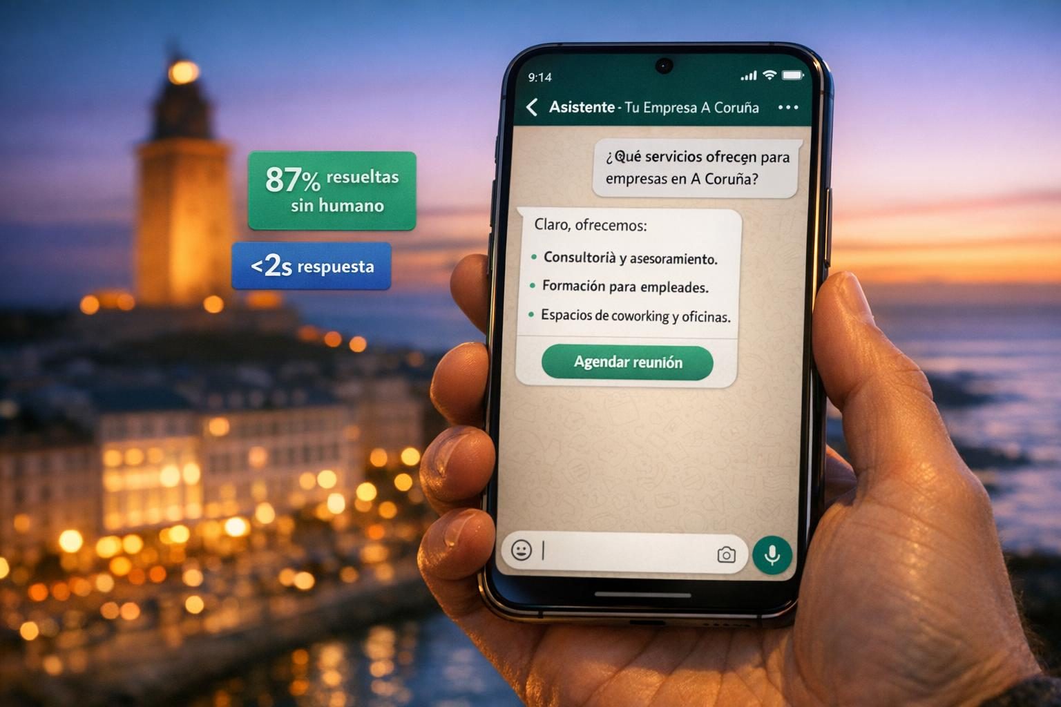 Chatbots IA en A Coruña — Chatbots con IA para Empresas en A Coruña — Atención 24/7
