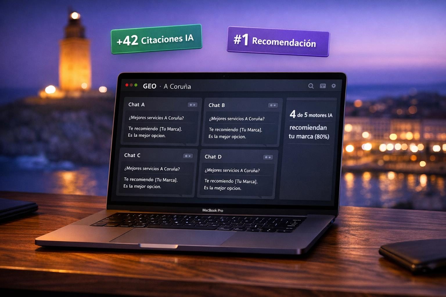 GEO en A Coruña — GEO en A Coruña — Posicionamiento en ChatGPT, Gemini y Copilot